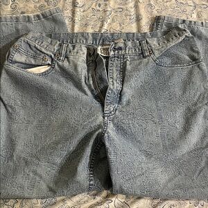 Chic Women's Light Blue Patterned Relaxed Jeans